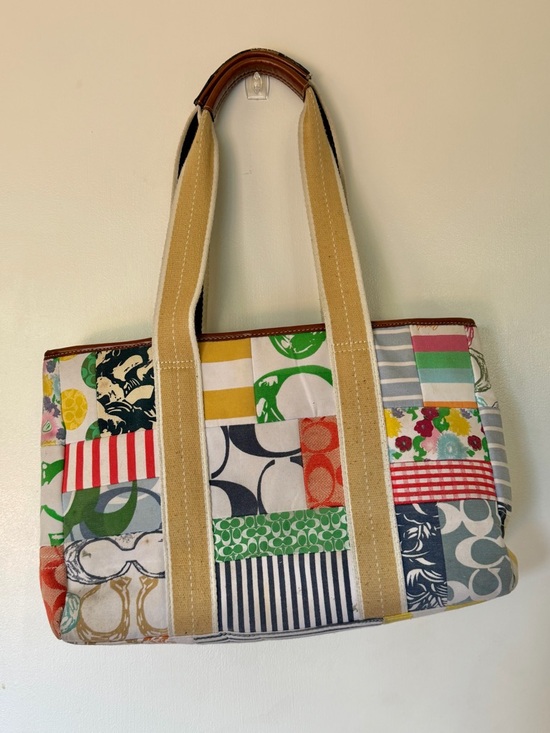 Coach Patchwork Canvas Tote Bag Multicolor - Picture 5 of 9